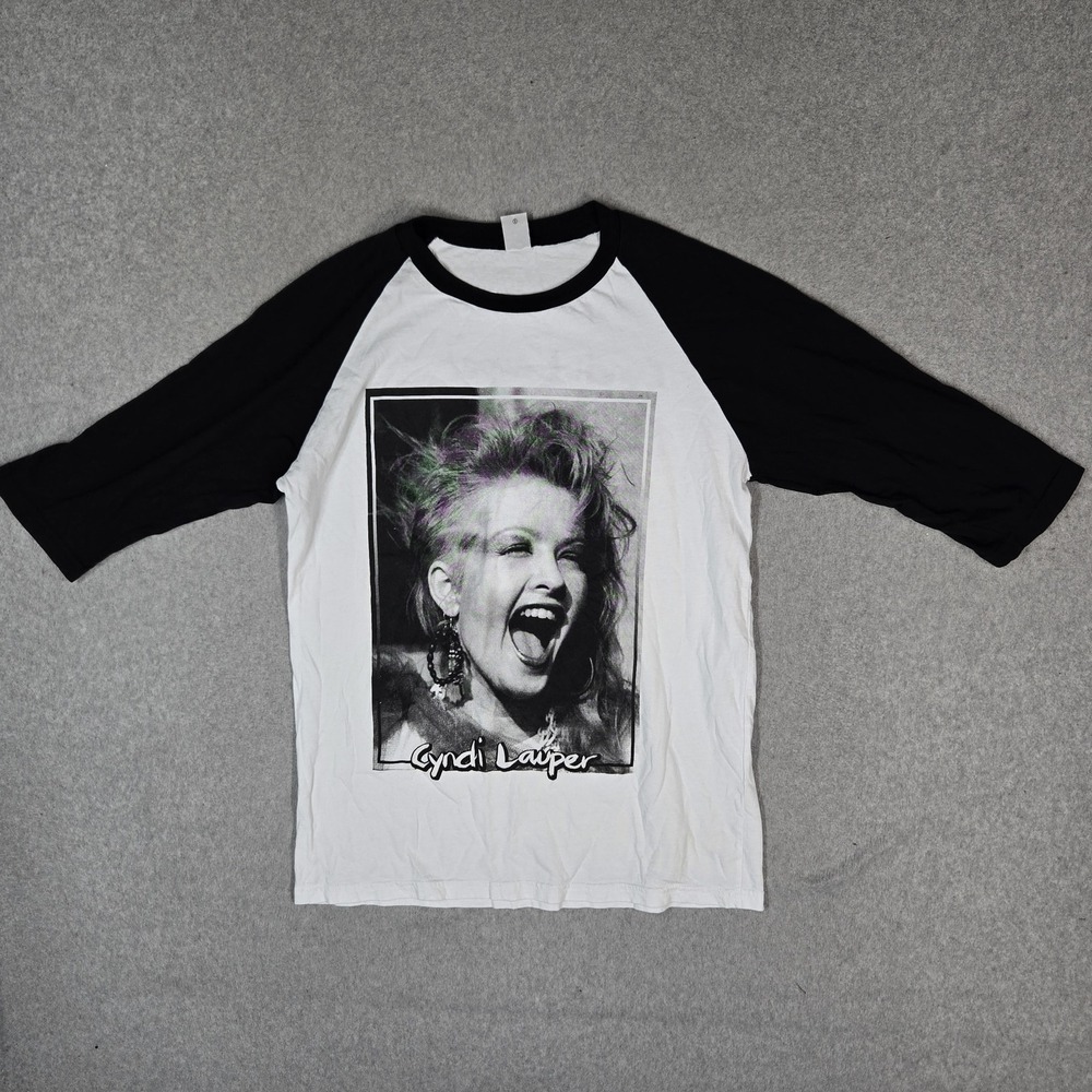 Cyndi Lauper Women Shirt L White Girls Just Wanna Have Fun Farewell Tour Graphic